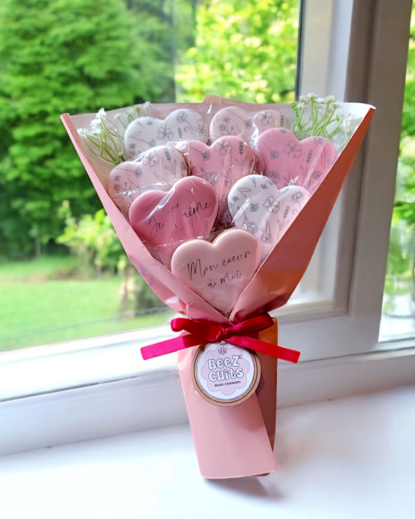 Le bouquet de coeurs tout doux - Beez'cuits