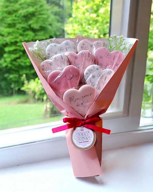 Le bouquet de coeurs tout doux - Beez'cuits