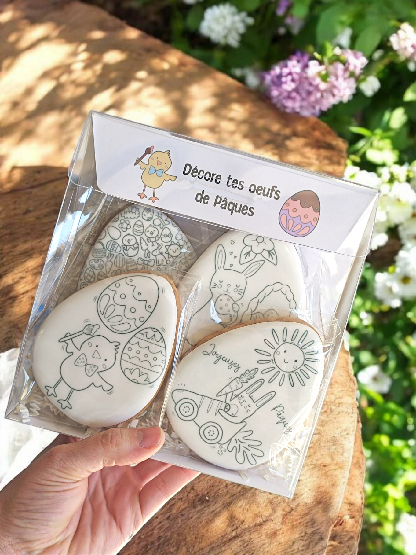 Les 4 œufs à colorier (version adaptée aux aux plus jeunes )