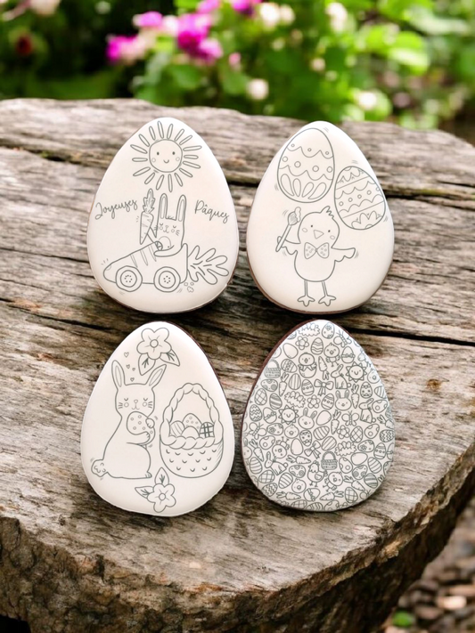 Les 4 œufs à colorier